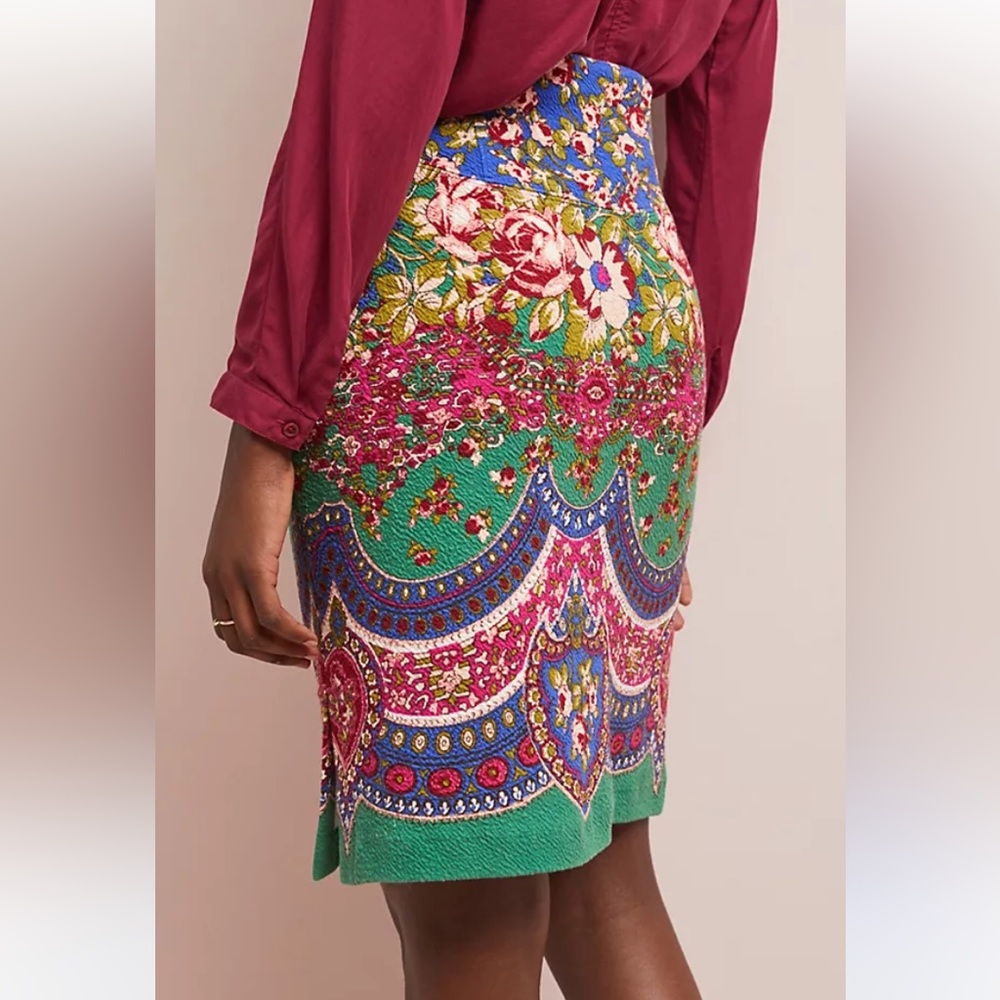 Anthropologie Maeve Sheffield floral pencil skirt